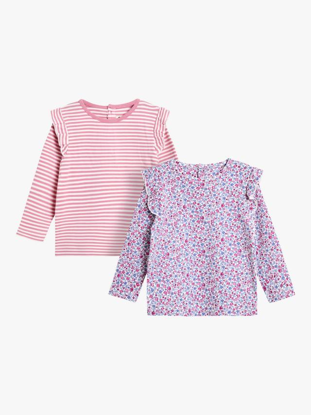 

Детские топы из хлопка с цветочным принтом JoJo Maman Bébé, Pack of 2, Pink