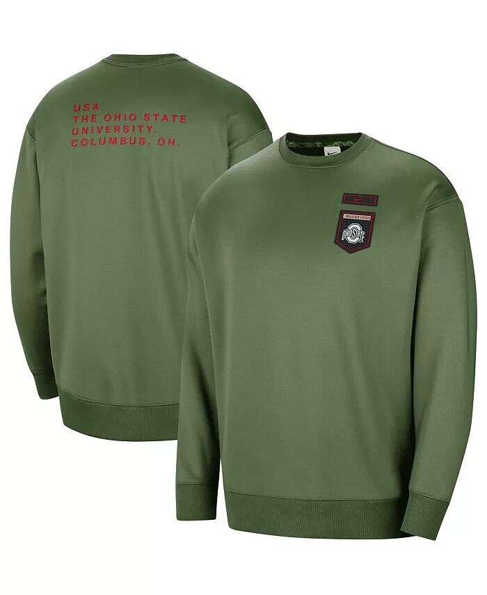 

Женская толстовка-пуловер Olive Ohio State Buckeyes в стиле милитари All-Time Performance Crew Nike