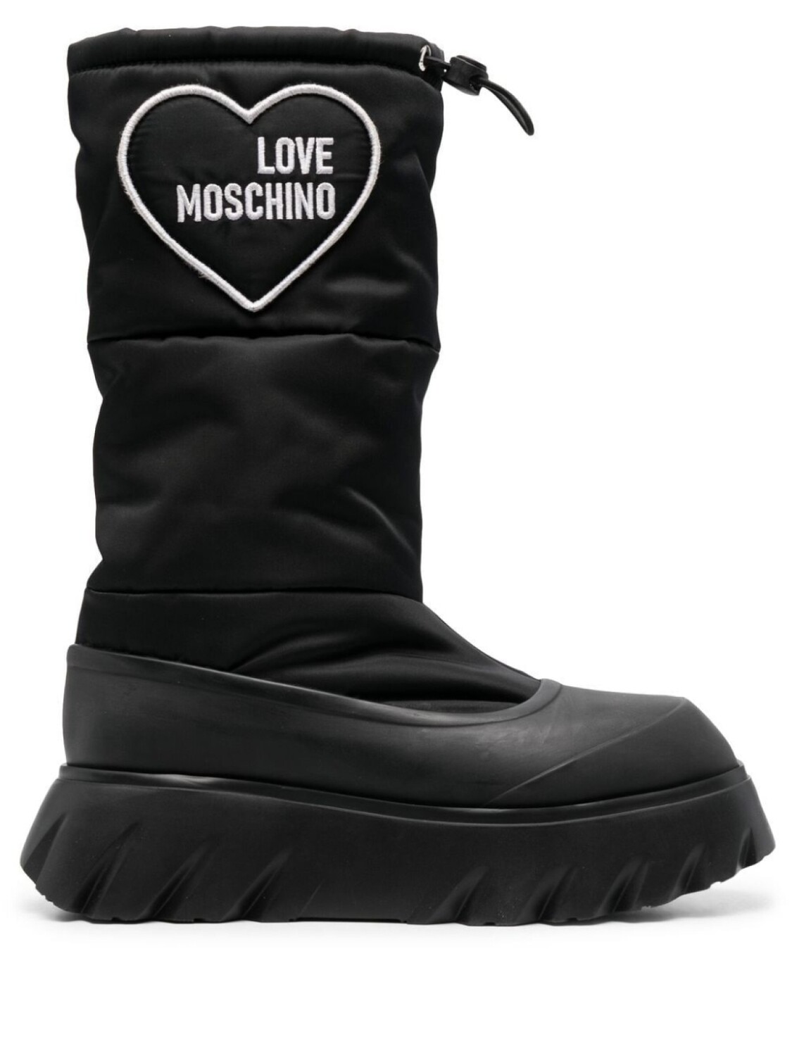 

Love Moschino дутые сапоги с нашивкой, черный