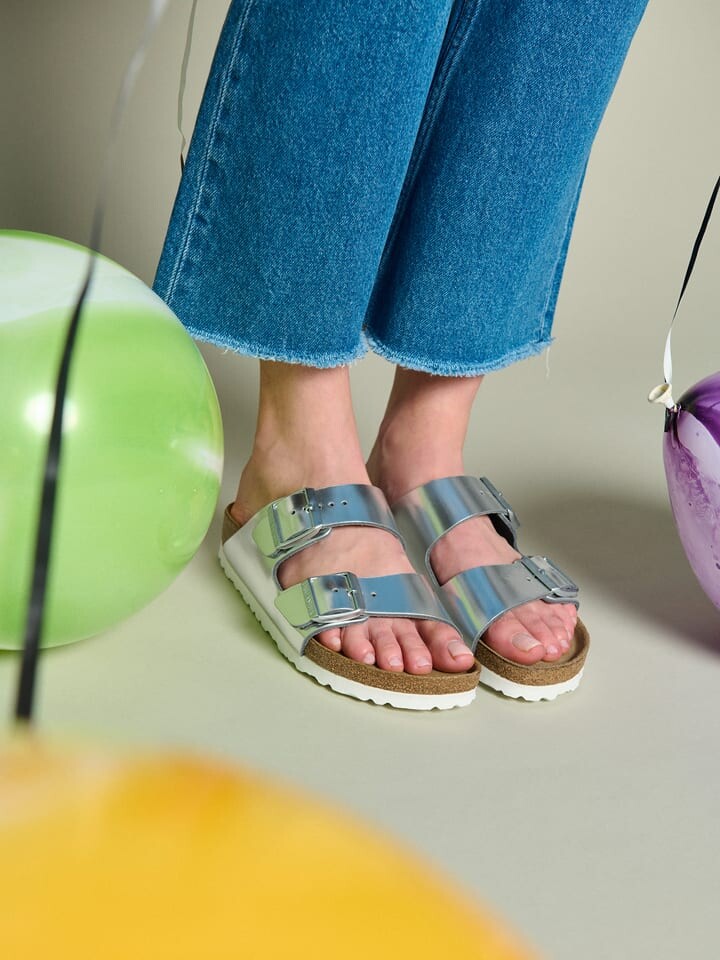 Мюли Birkenstock Leder Arizona, серебряный