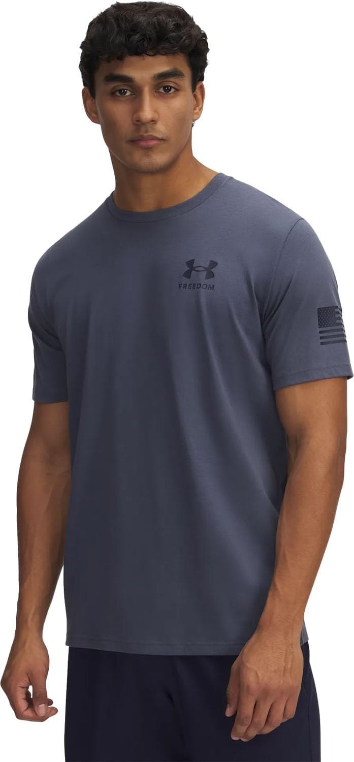 

Новая мужская футболка Under Armour с флагом свободы, Downpour Gray/Midnight Navy, Синий, Новая мужская футболка Under Armour с флагом свободы, Downpour Gray/Midnight Navy