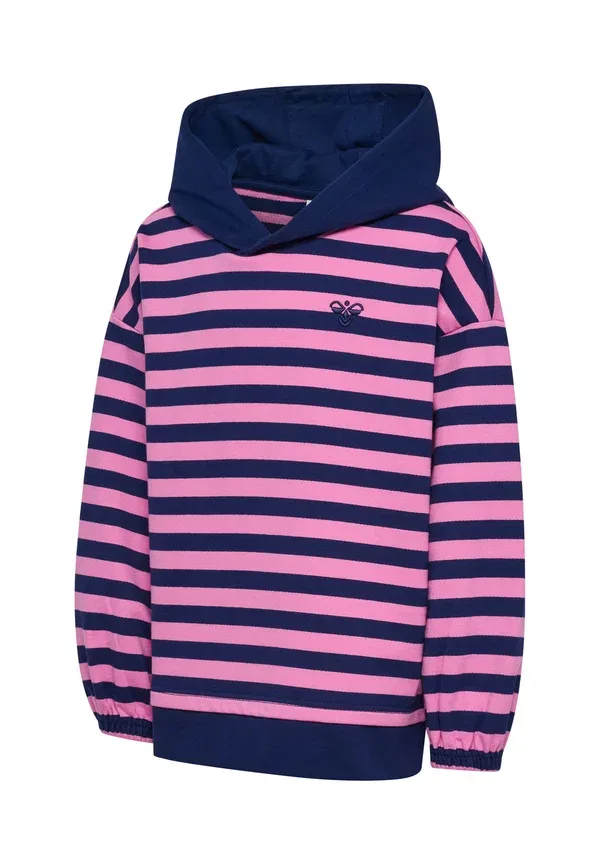Толстовка Hummel Hmljr conelly boxy contrast hoodie, средневековый синий — фото 4
