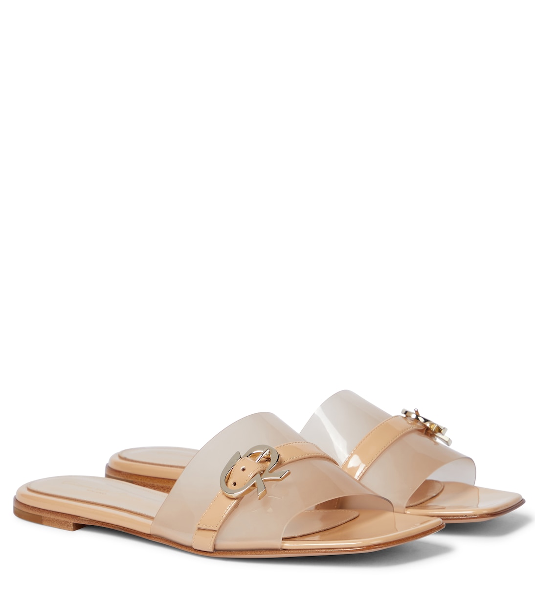 Сандалии из лакированной кожи Gemini Gianvito Rossi, Nude+Nude