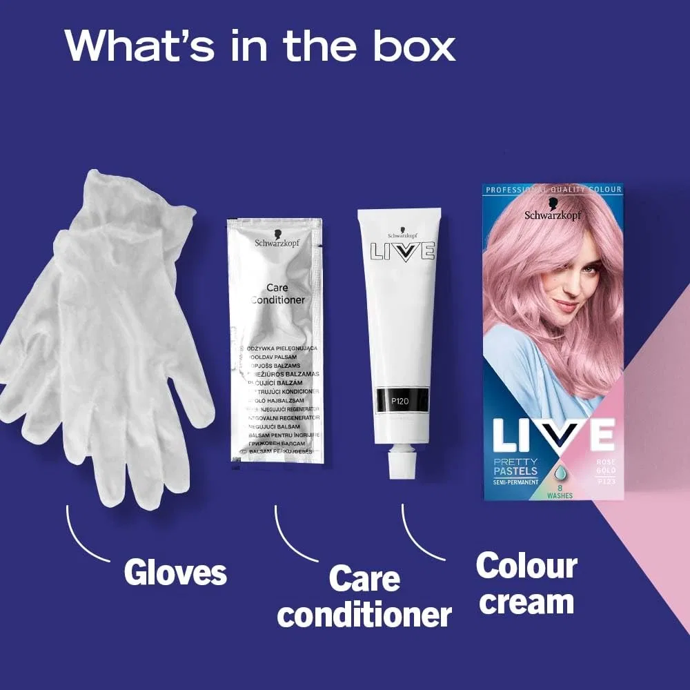 Краска для волос Schwarzkopf Pretty Pastels Rose Gold, 100 мл Live, Rose Gold — фото 2