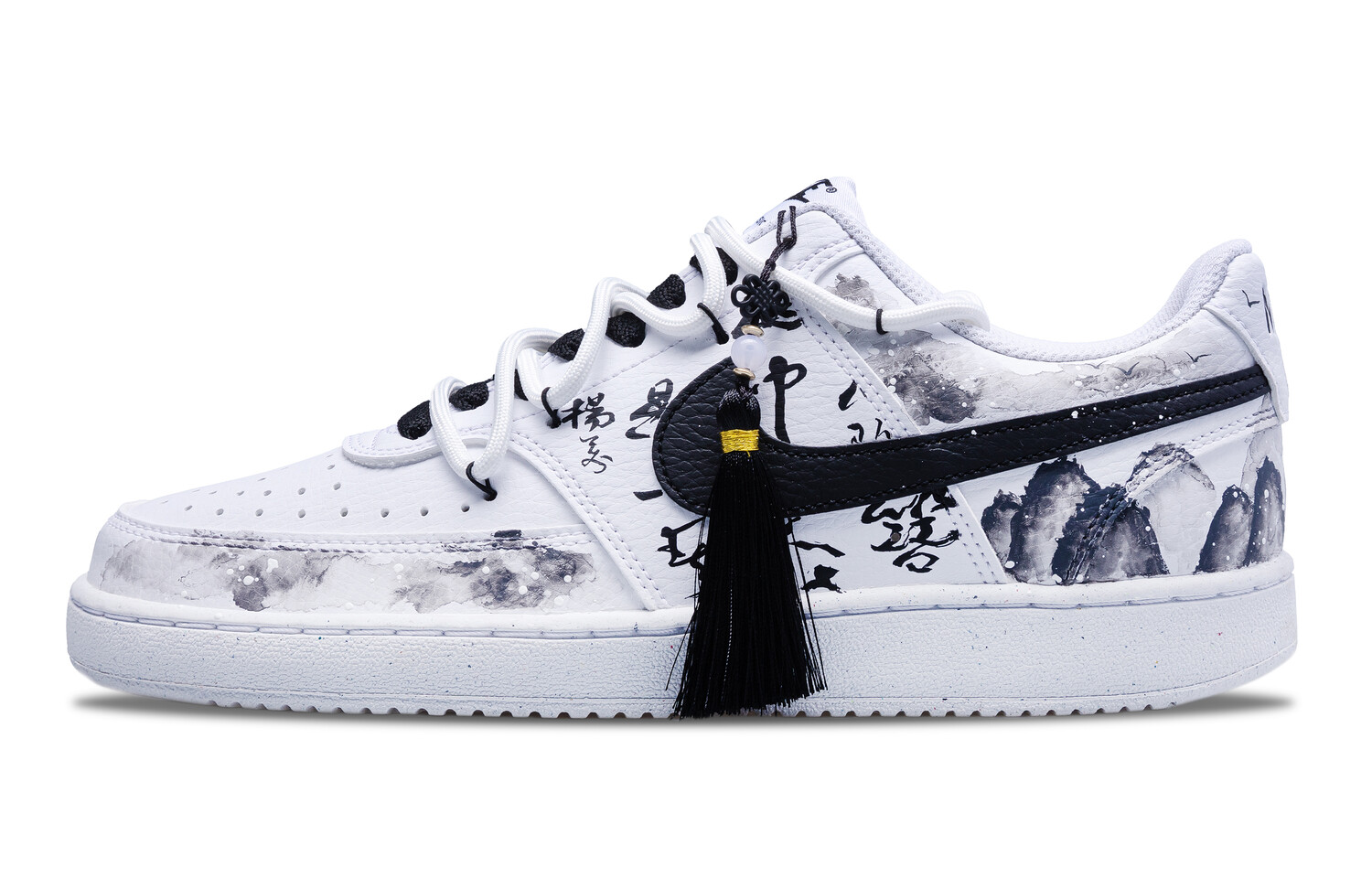 

Кроссовки Nike Court Vision 1 Skateboarding Shoes Women's Low-top White/black/gray, черный