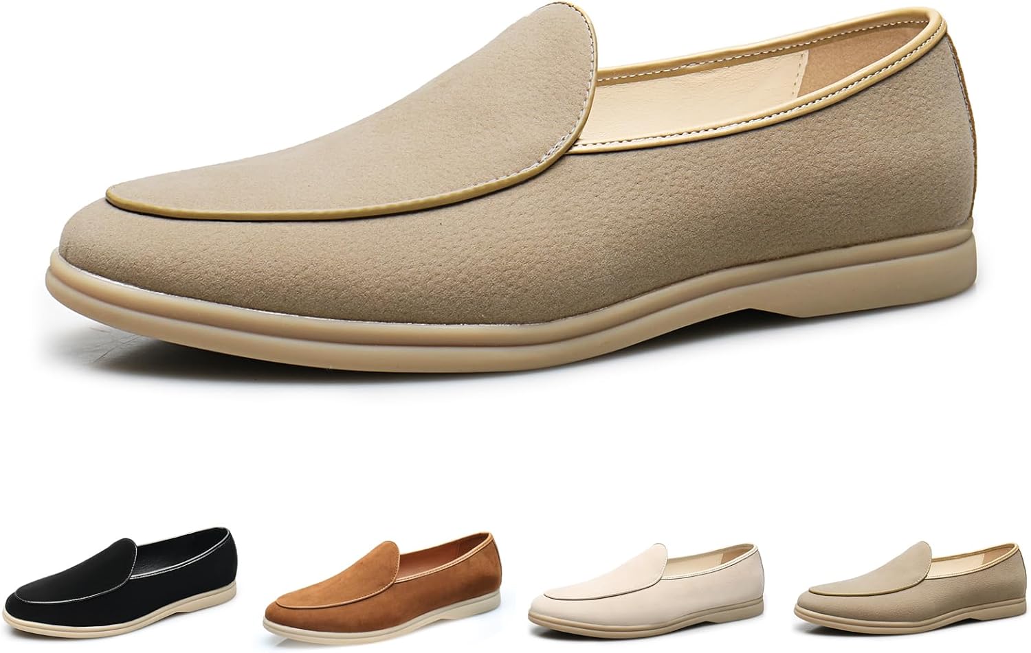 

Мужские лоферы GLBDU из замши слипоны, кожаные, повседневные, модные мокасины, классические туфли в британском ретро-стиле, формальные туфли смокинг для выпускного, свадьбы и бизнеса, хаки