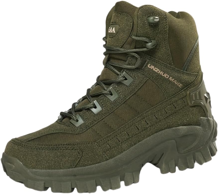 

Мужские высокие походные ботинки HHHCHPM, амортизирующие, противоскользящие, пустынные ботинки, обувь для кемпинга и трекинга на открытом воздухе, зеленый