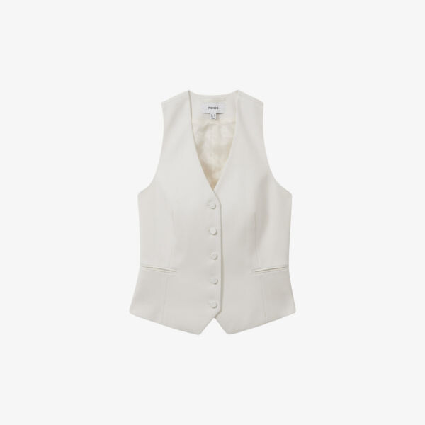 

Однобортный жилет Leanna из смесовой шерсти Reiss, белый