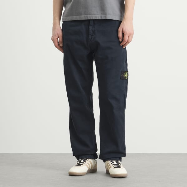 Рабочие брюки из панамского хлопка с эффектом старины Stone Island, темно-синий синий — фото 2