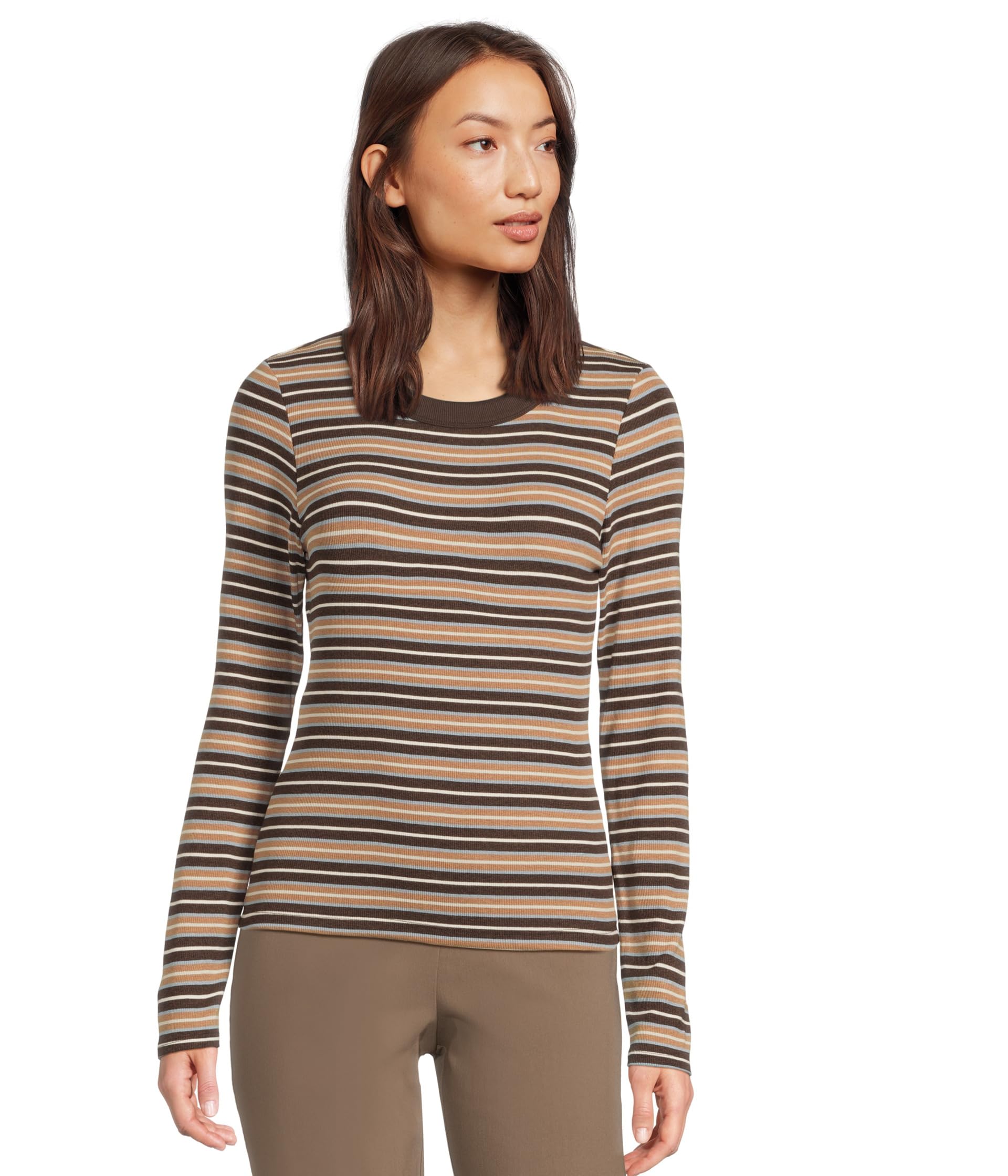 

Футболка Michael Stars Zola Long Sleeve Crew Tee, цвет Neutral Stripe