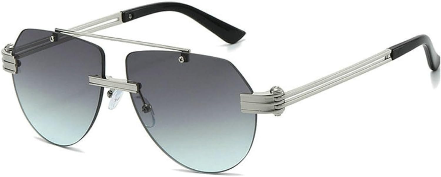 

Солнцезащитные очки-пилот COTIA без оправы для мужчин и женщин, винтажные, с двойной перемычкой, квадратной оправой, металлическим каркасом, оригинальные очки, Grey Green