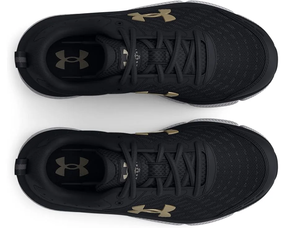 Кроссовки Under Armour Kids Assert 10 (Big Kid), Black/Black/Metallic GoldSee Less — фото 2