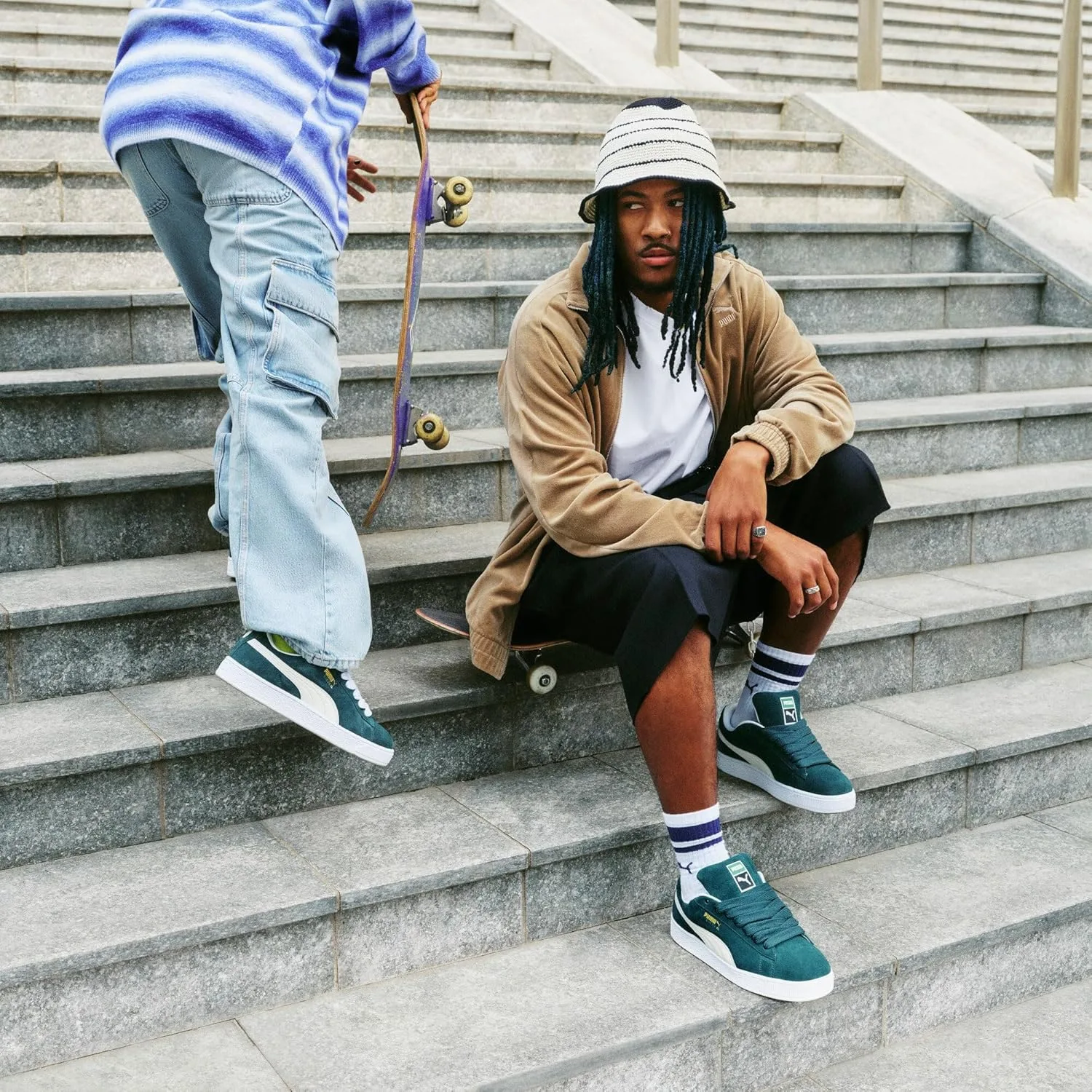 Кроссовки Puma Ca Pro Classic унисекс для взрослых, белый/зеленый — фото 2