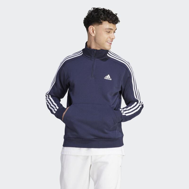 

Толстовка с 3 полосками и молнией 1/4 Essentials ADIDAS, цвет weiss