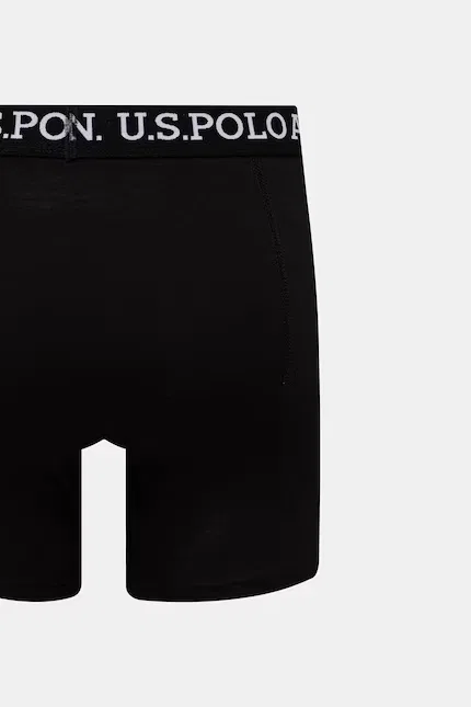 Боксеры хлопковые с эластаном Trunk 3 шт U.S. Polo Assn, черный — фото 3