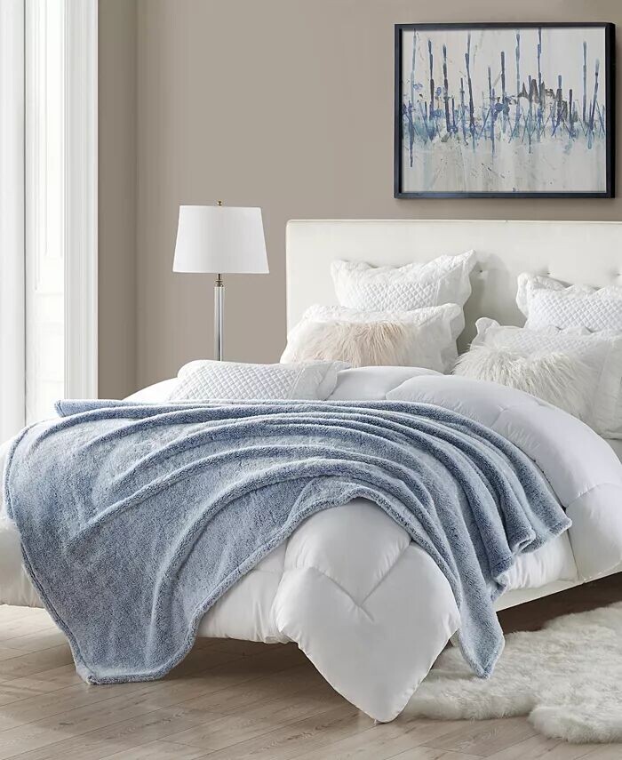 

Плед оверсайз из искусственного меха Cathay Home Inc., синий
