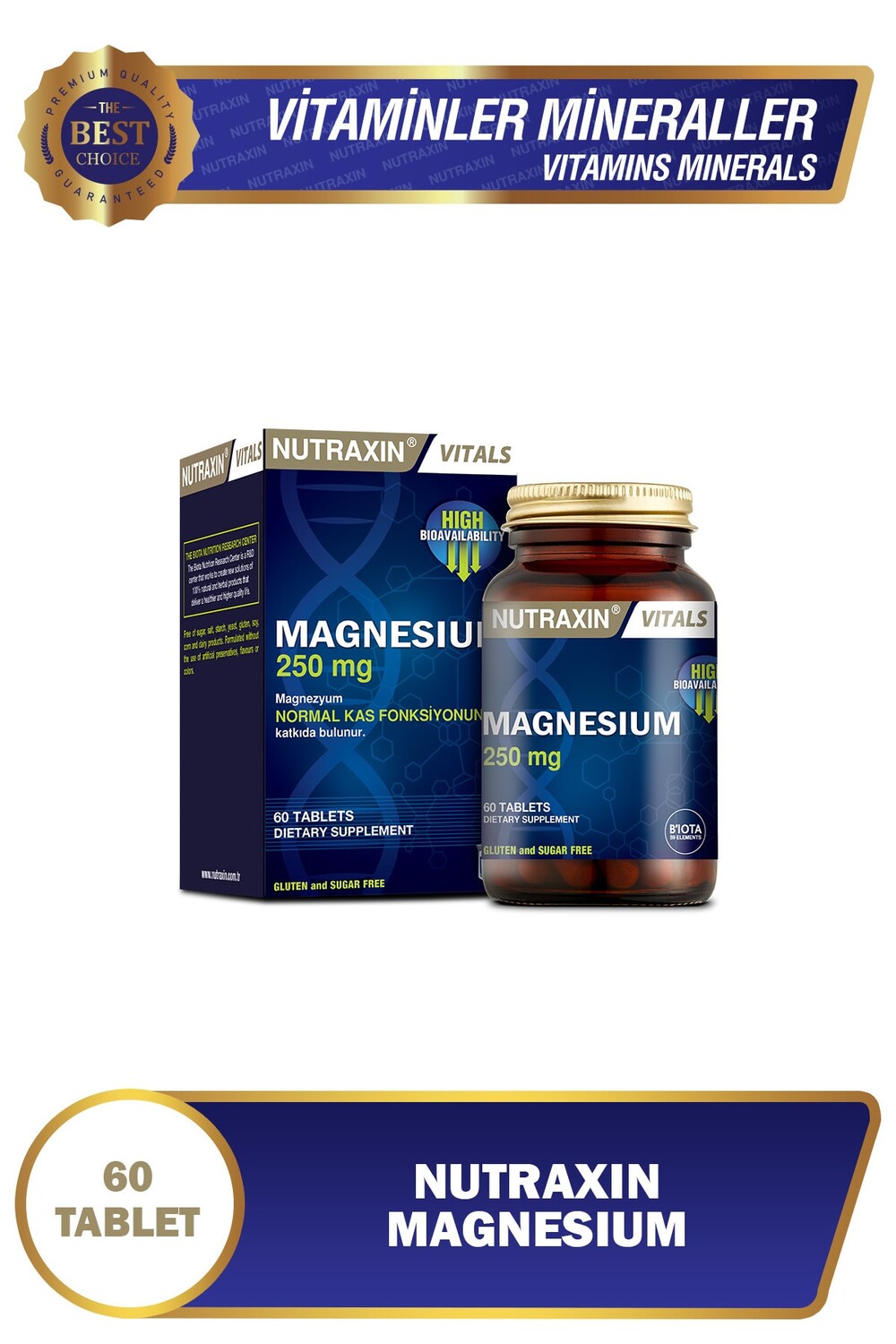 

Nutraxin Цитрат магния - добавка магния 250 мг