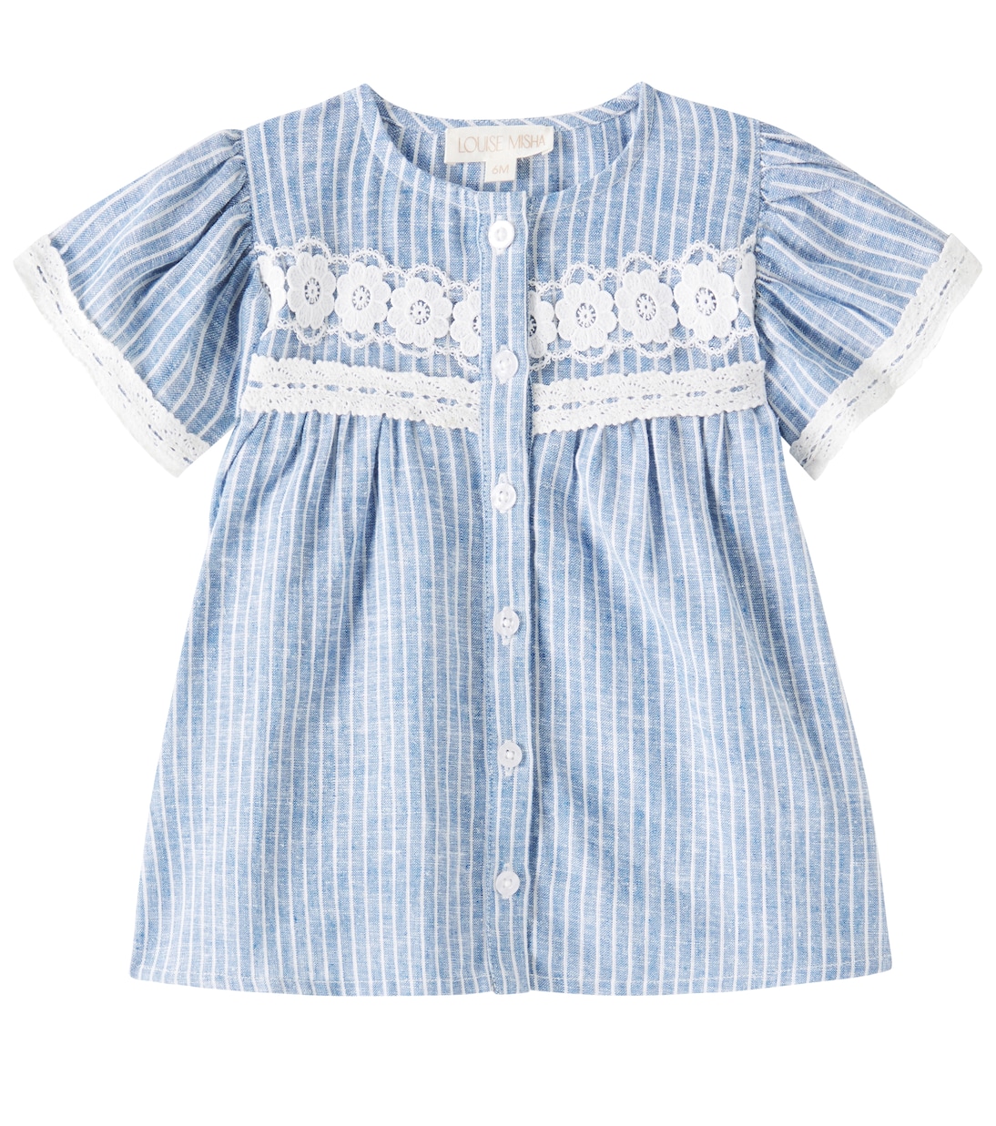 

Детское платье Morlina из полосатого льна и хлопка Louise Misha, Blue Onda Stripes