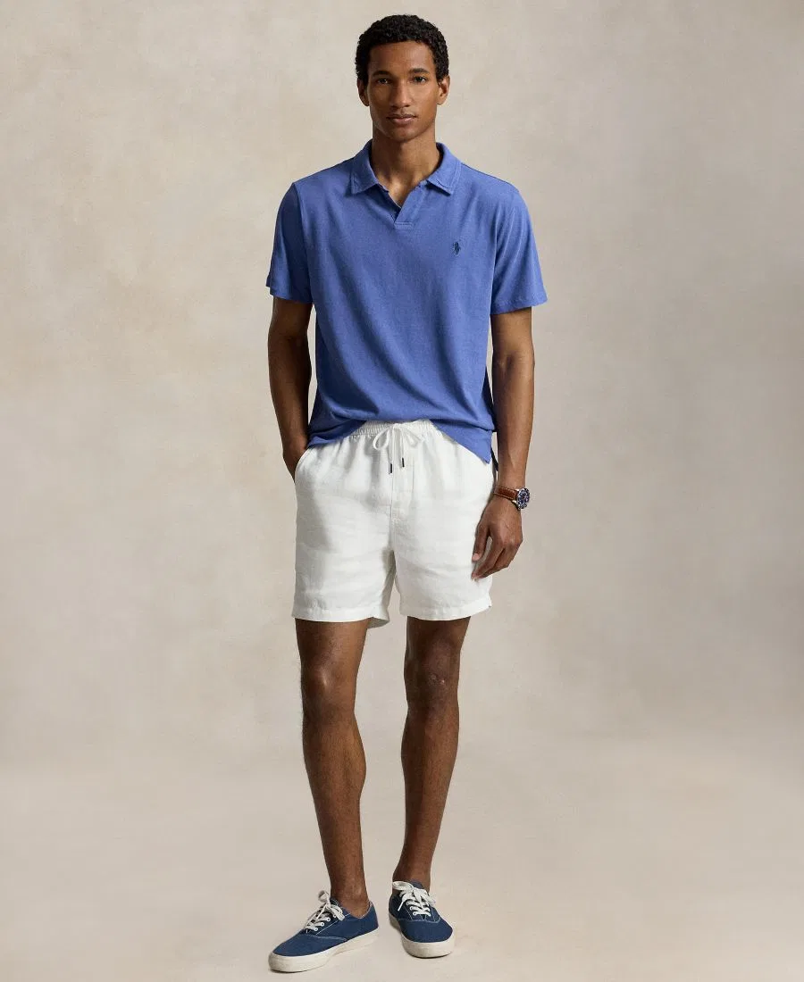 Поло из хлопка и льна стандартного кроя Polo Ralph Lauren, синий — фото 2