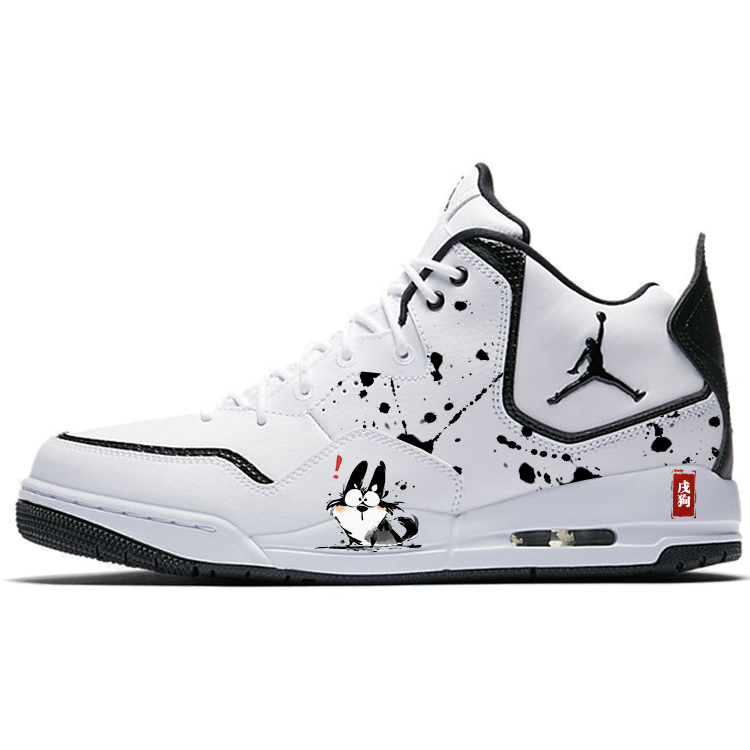 

Courtside 23 Doggo Противоскользящие Мид-Топ Винтажные Баскетбольные Кроссовки Мужские Черно-Белые Jordan