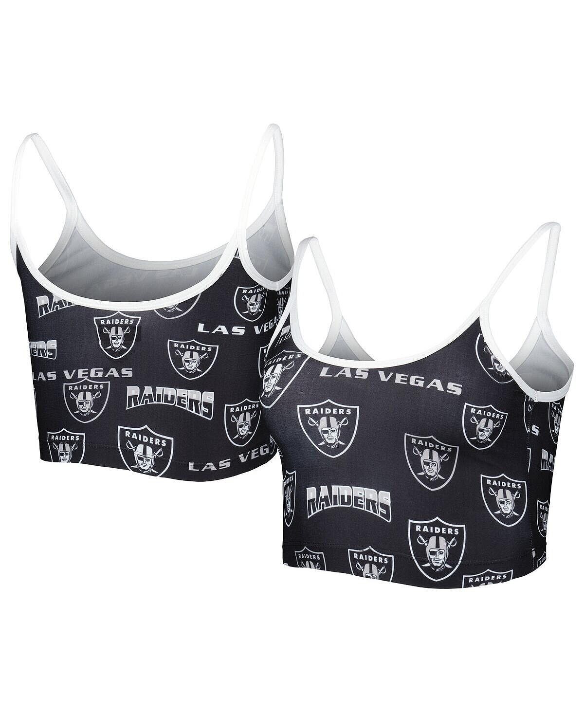 

Женский черный вязаный бюстгальтер без косточек Las Vegas Raiders Concepts Sport, черный
