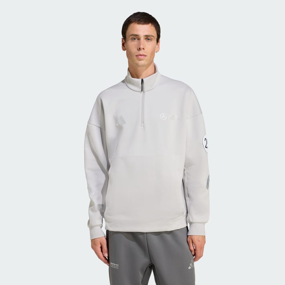 

Толстовка Adidas Mercedes - AMG Petronas Formula One Team Silver Arrows Half-Zip, цвет Grey Two