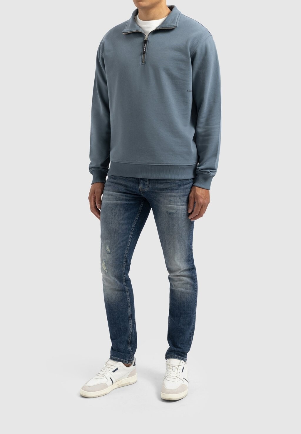 

Толстовка LOOSE FIT HALF ZIP Pure Path, сине-серый