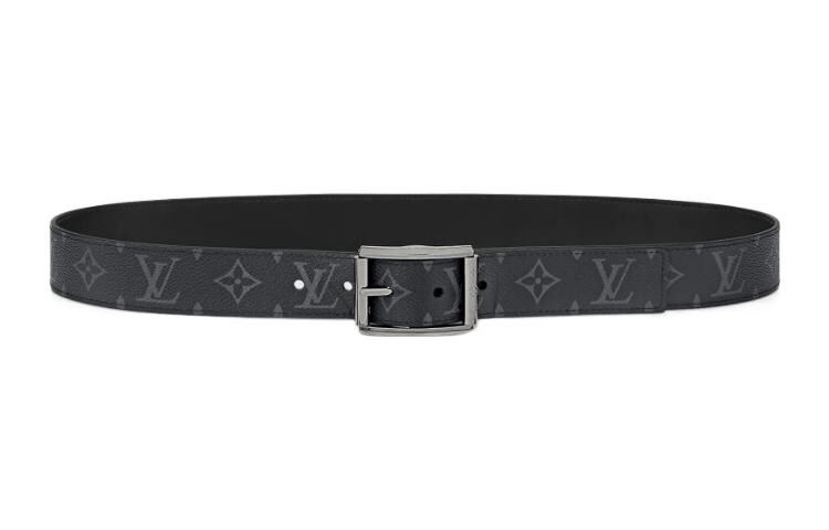 

LOUIS VUITTON Мужской кожаный ремень, Черный