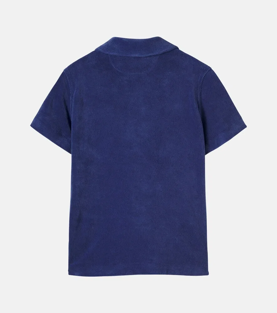 Поло из махровой ткани из смесового хлопка Polo Ralph Lauren Kids, синий — фото 3