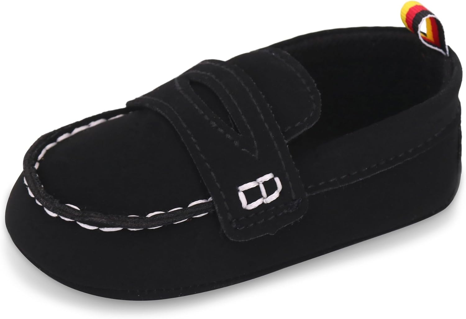 

Детские мокасины LONSOEN для девочек и мальчиков, обувь для первых шагов, черный