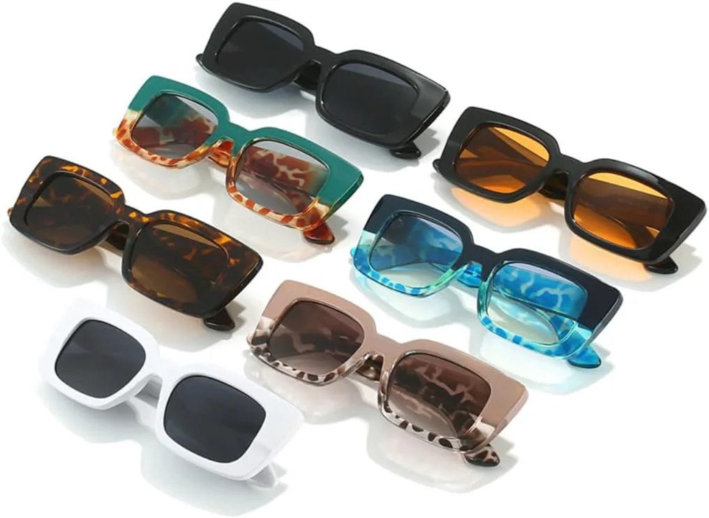 

Женские солнцезащитные очки с двухцветным градиентом, защитой от УФ-излучения UV400, в стиле ретро-панк с леопардовым принтом UUPTTPL, Black Blue Leopard