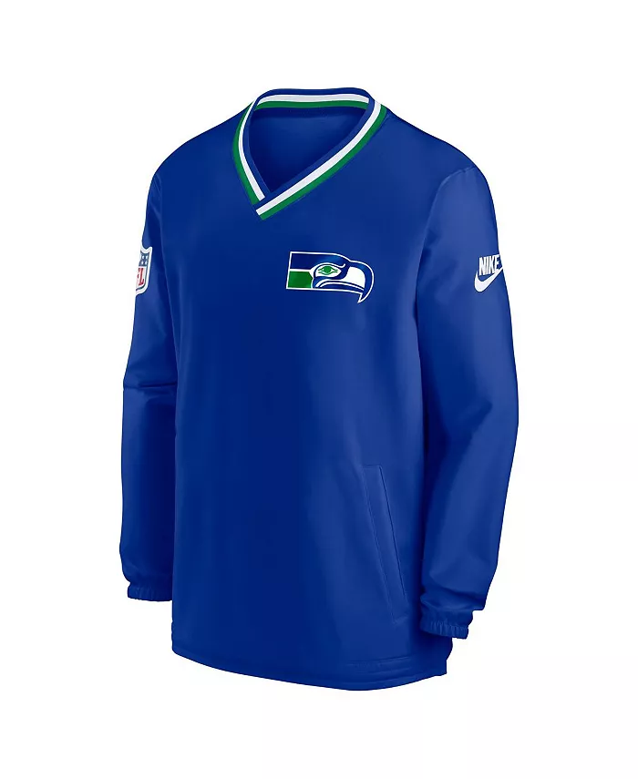 Мужская толстовка-пуловер с V-образным вырезом Royal Seattle Seahawks в стиле ретро Nike — фото 2