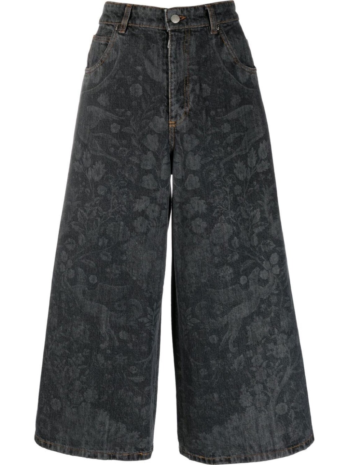 

Укороченные джинсы с цветочным принтом ETRO, серый