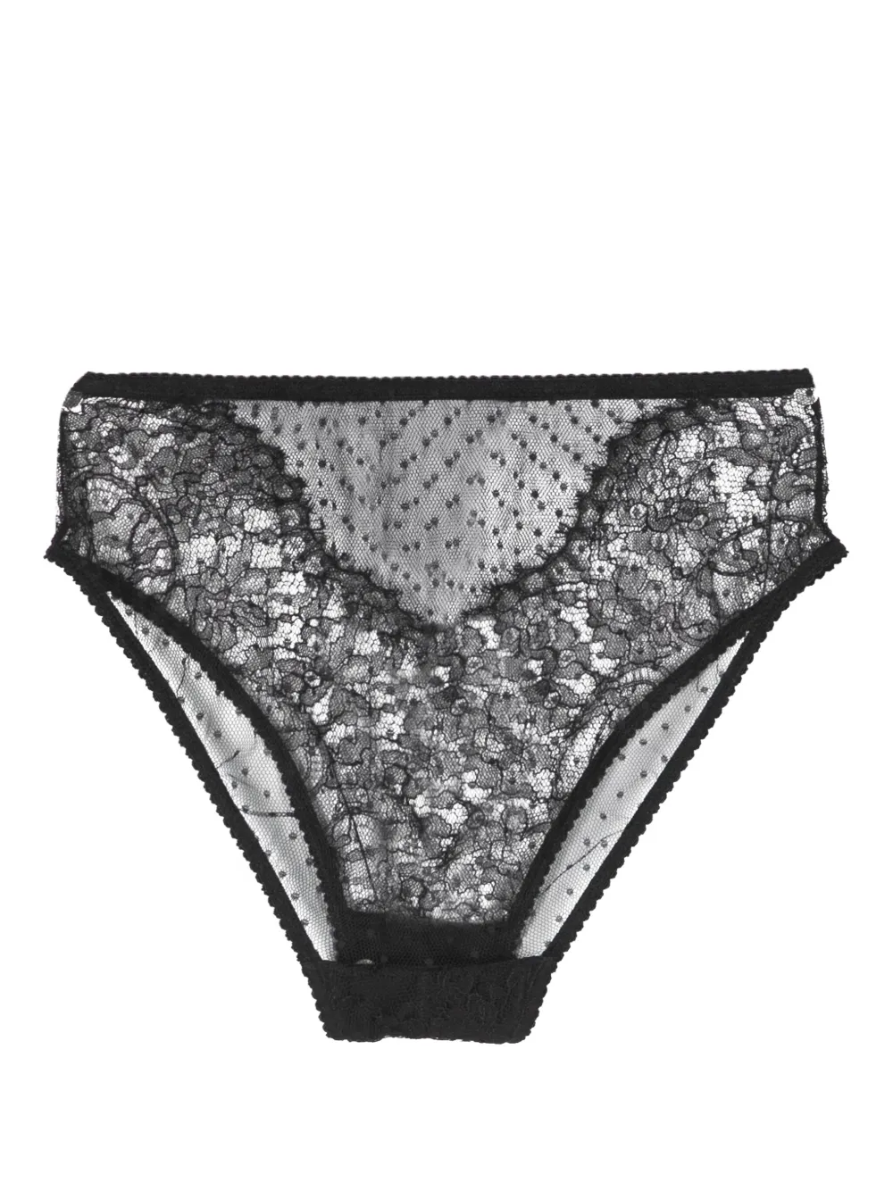 Прозрачные трусы-брифы из тюля пуэн-деспри DOLCE & GABBANA, черный — фото 2