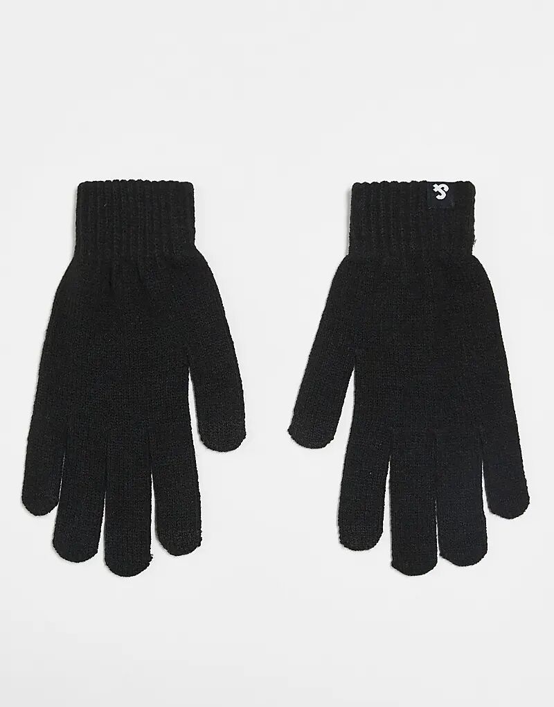 

Вязаные перчатки Jack & Jones черного цвета