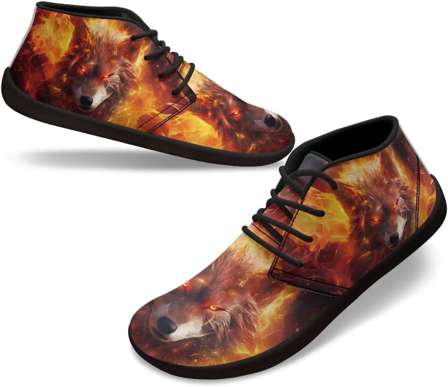 

Мужские кроссовки для ходьбы, походов, кемпинга с нулевым перепадом и противоскользящей подошвой Xixirimido, Wolf Pattern