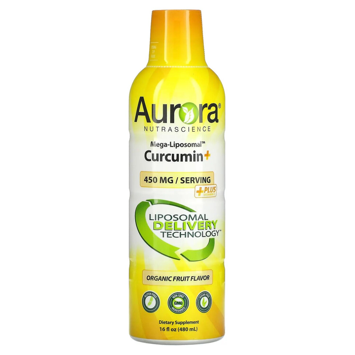 

Aurora Nutrascience Mega-Liposomal Curcumin+ Мега липосомальный куркумин со вкусом органических фруктов 600 мг 480 мл (16 жидк. унций)