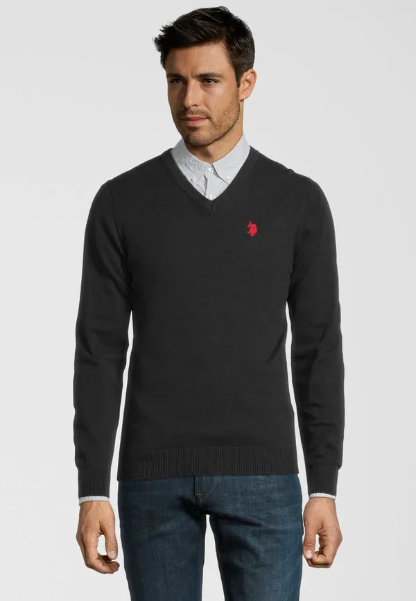 V-Образный джемпер U.S. Polo Assn., Schwarz