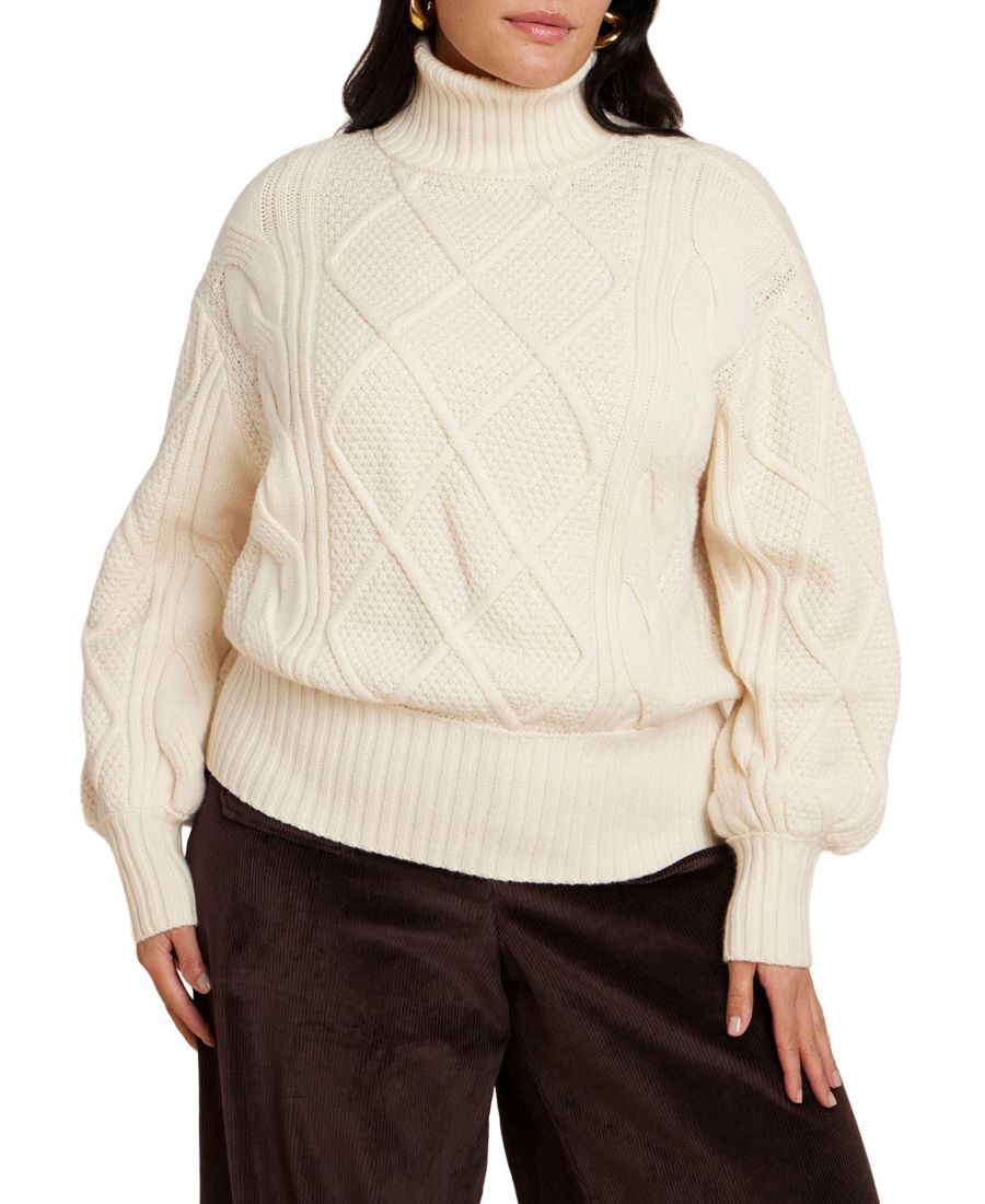 

Женский свободный свитер крупной вязки больших размеров ELOQUII, Dew