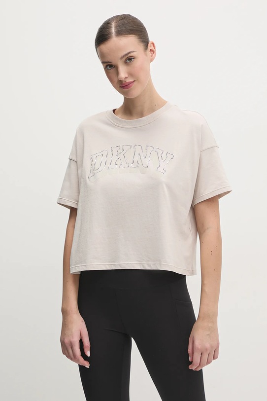 

Футболка из хлопка Dkny, бежевый
