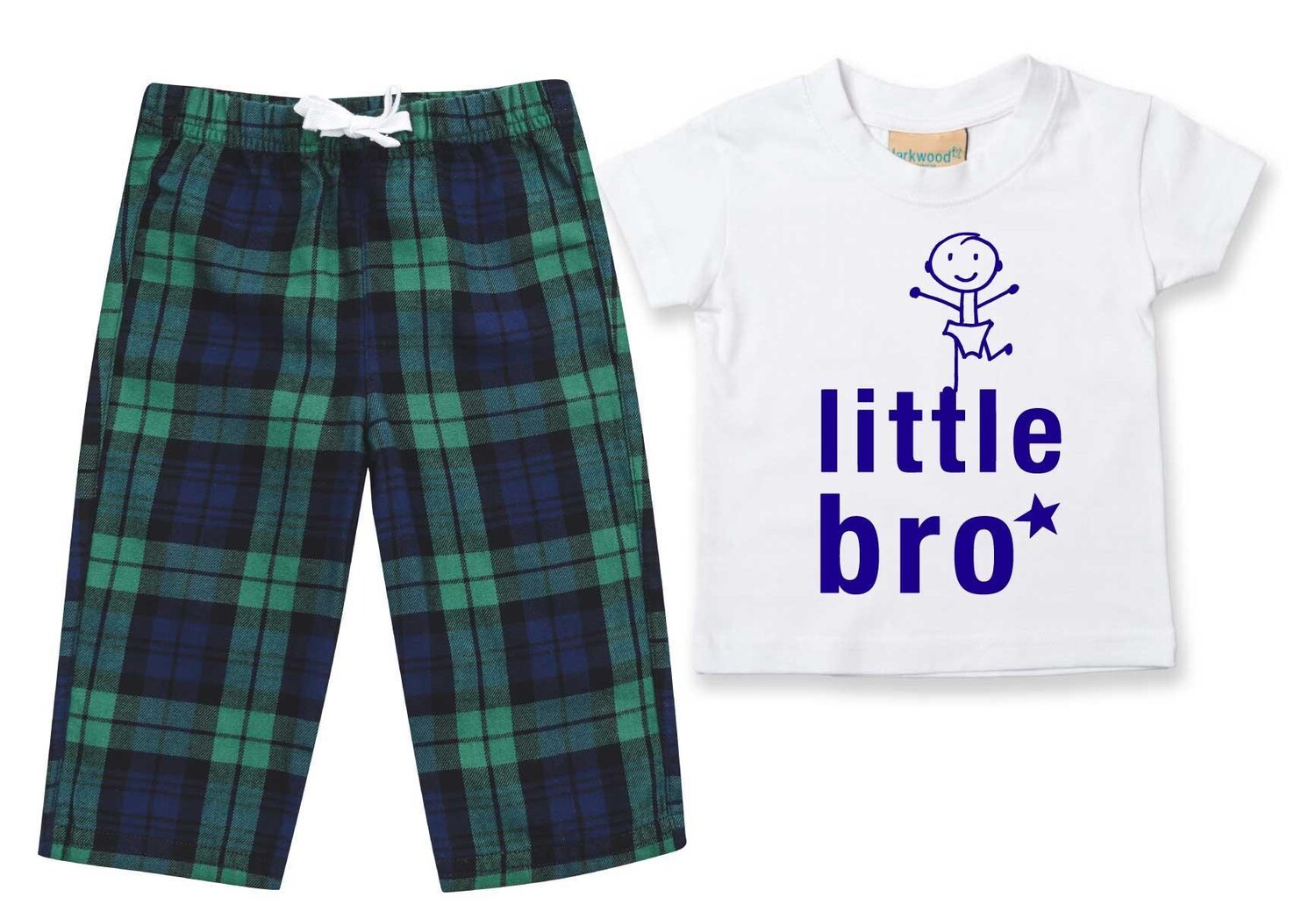 

Пижамы Little Bro, детские брюки в клетку тартан, пижамный комплект Little Brother 60 SECOND MAKEOVER, зеленый