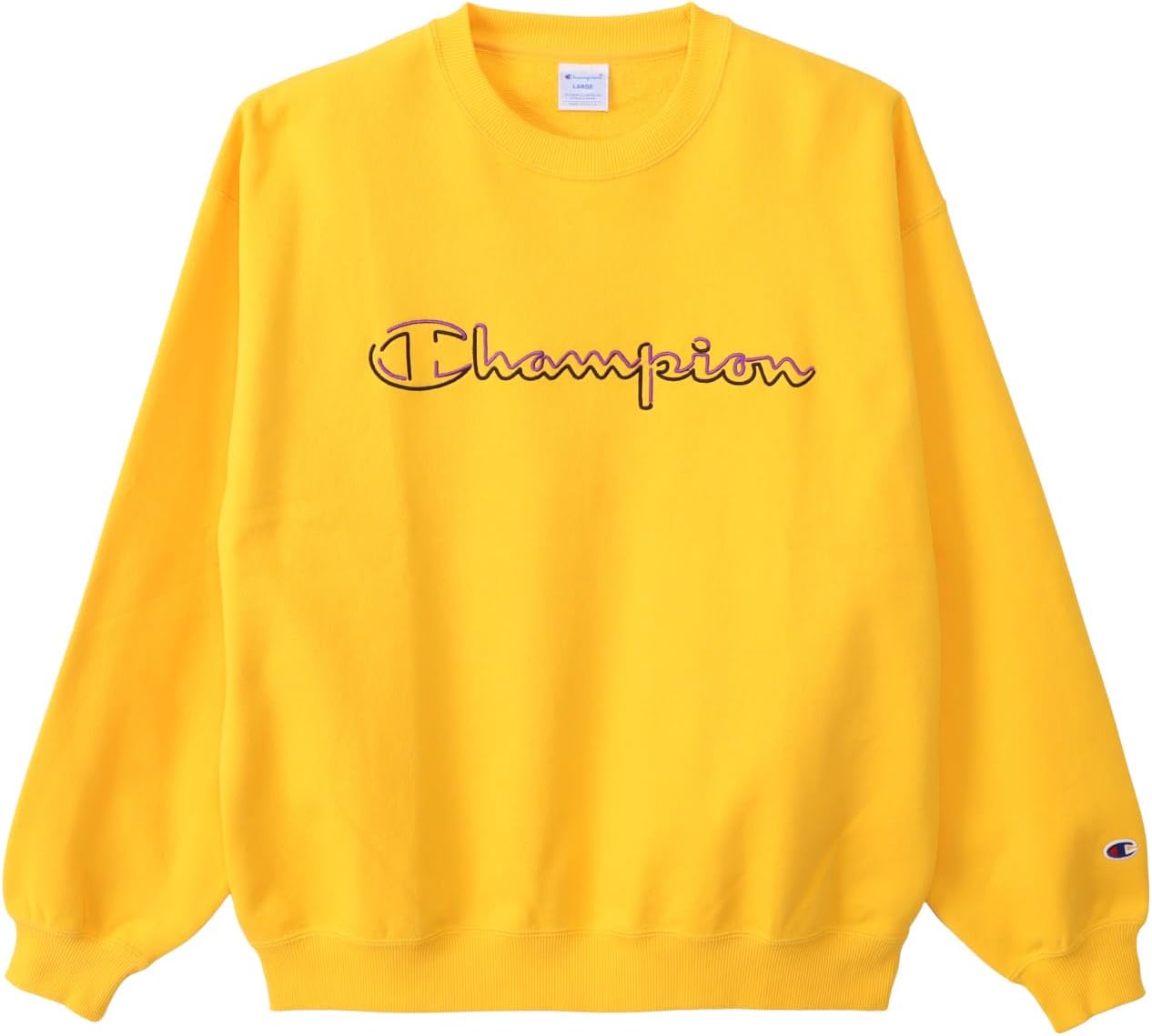 

Мужская толстовка Champion C3-C010, с длинным рукавом, 100% хлопок, вышитый логотип, круглый вырез, в спортивном стиле, золото