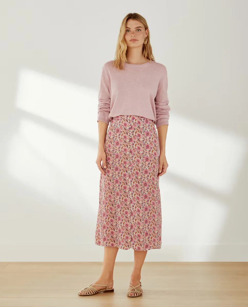 

Струящаяся юбка миди Southern Cotton, розовый