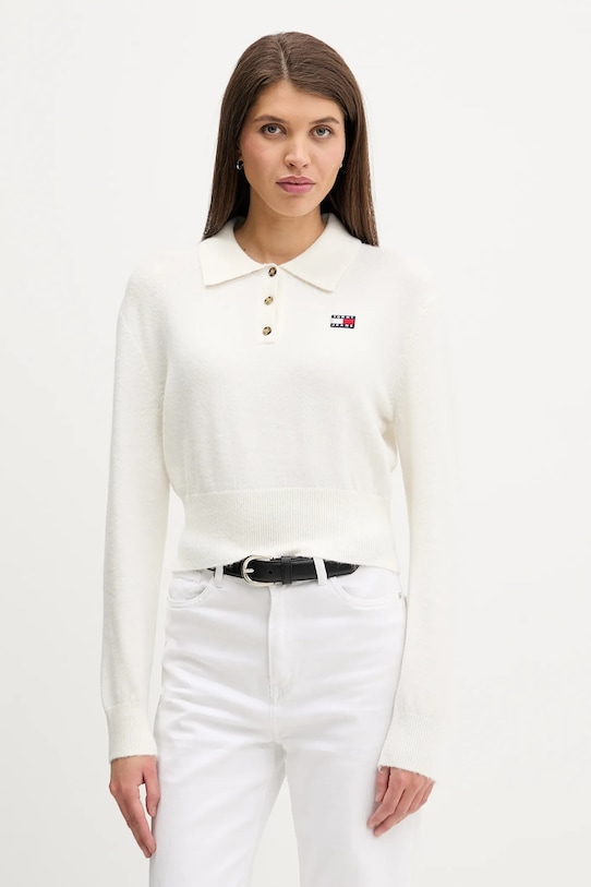 

Свитер с альпакой Tommy Jeans, бежевый