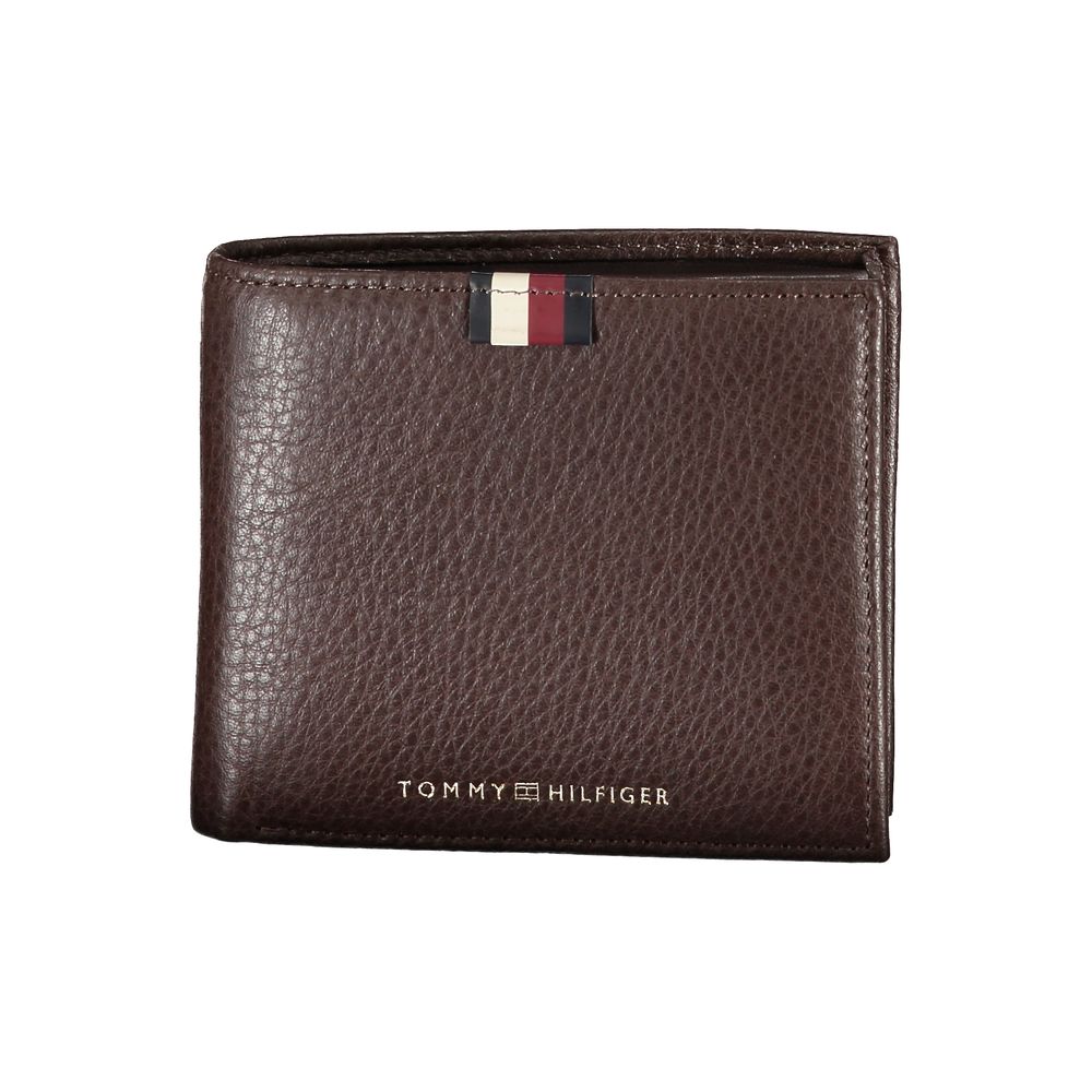 

Коричневый кожаный мужской кошелек Tommy Hilfiger