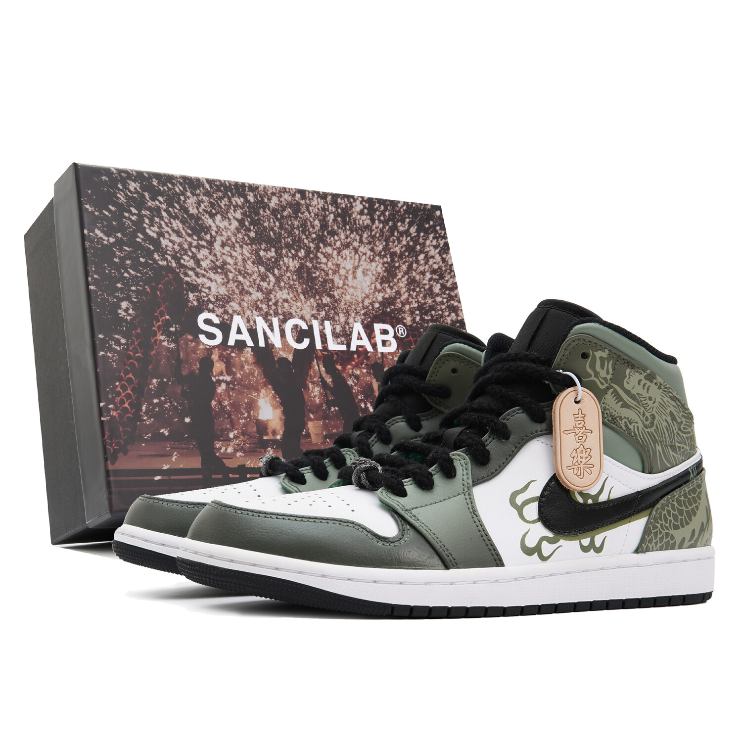 

Кроссовки Air Jordan 1 Vintage Basketball Shoes Women's High-Top Green