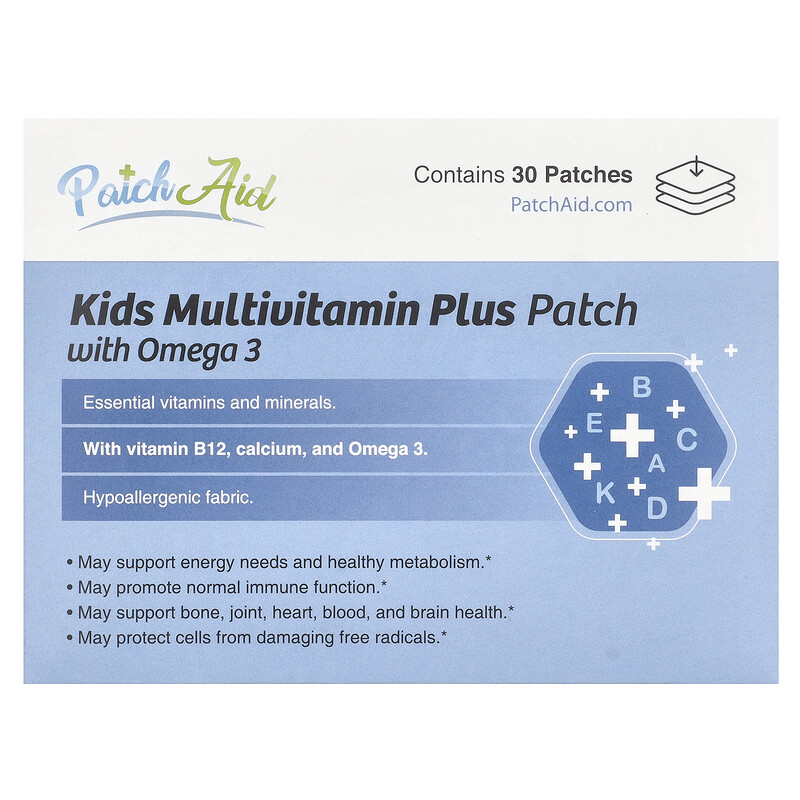 

PatchAid, Детский мультивитаминный патч с омега-3, 30 патчей