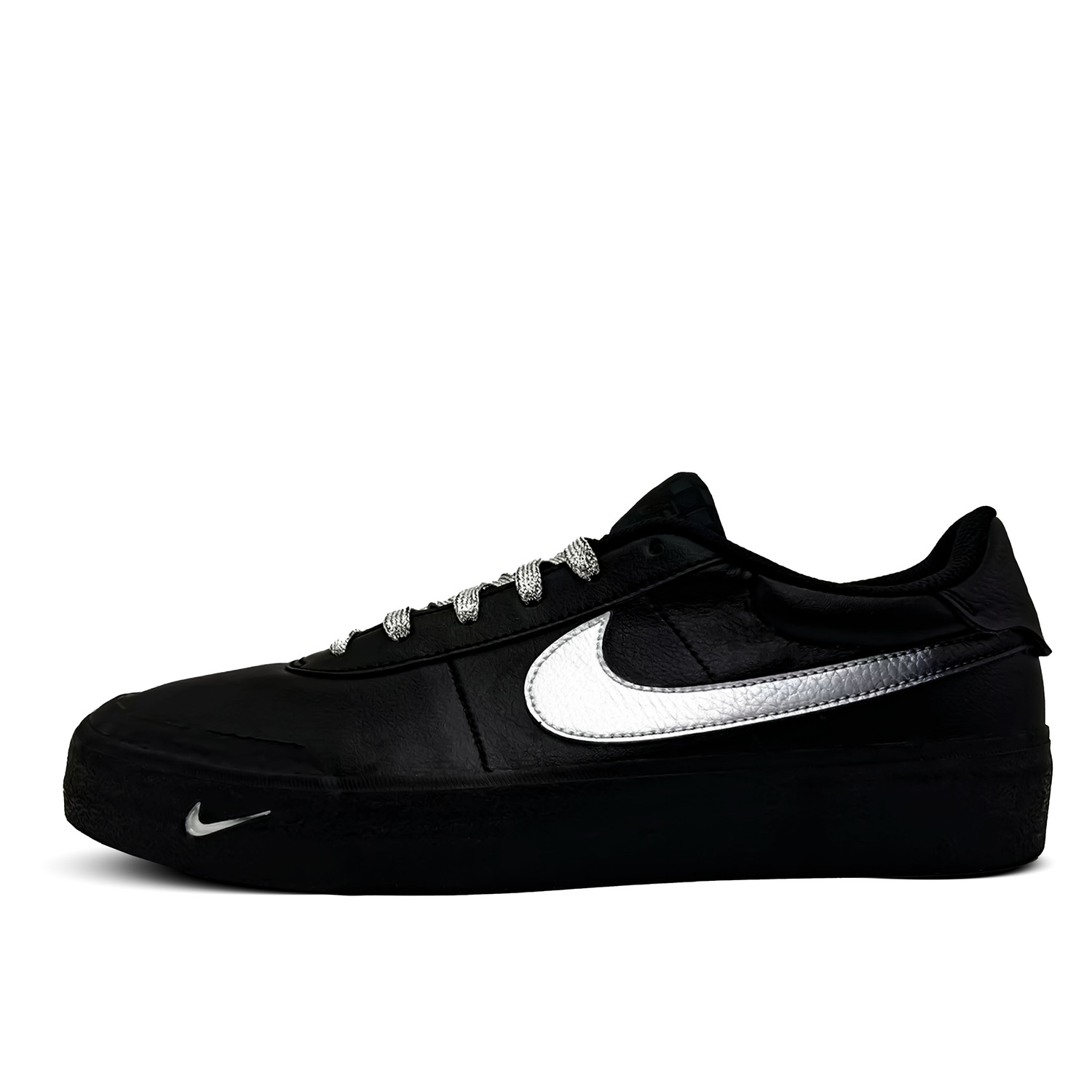 

Nike Мужские легкие лоу-топ скейтборд-кроссовки Court Shot Silver Shine черный silver