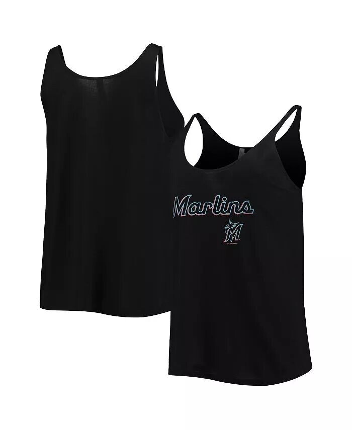 

Женская черная майка с напуском Miami Marlins Soft As A Grape