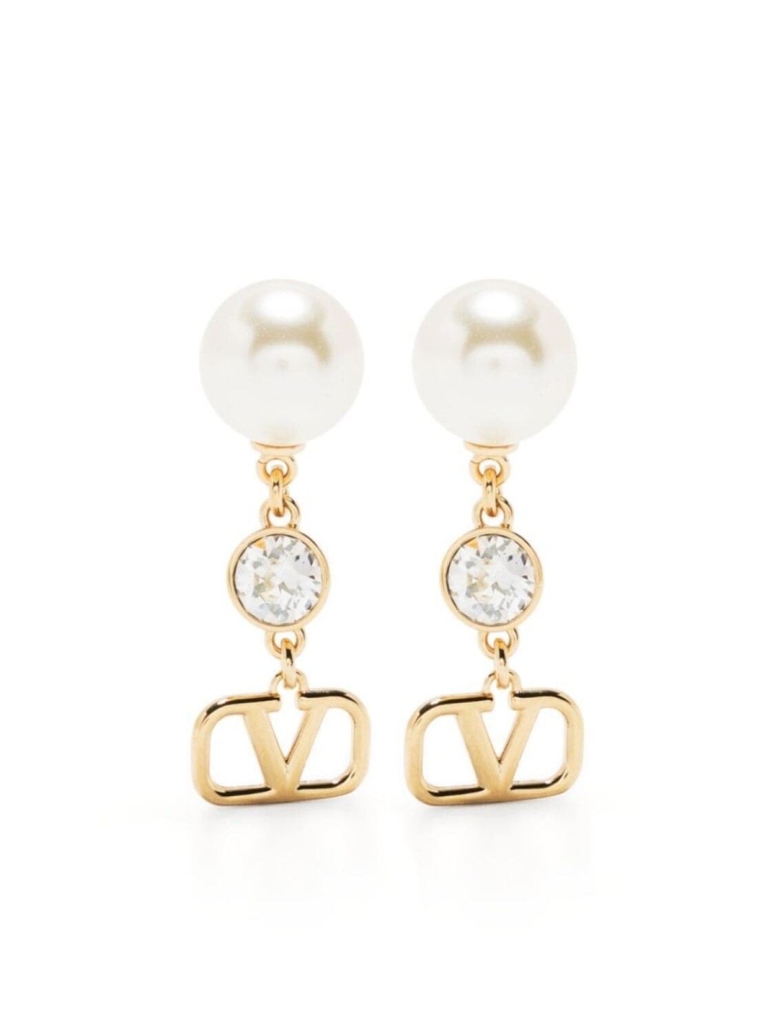 

Серьги-подвески VLogo Signature с кристаллами Valentino Garavani, золотой